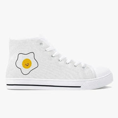 Jacki Easlick Lux Egg Classic High-Top Canvas Sneakers - White/Black - Femstylo