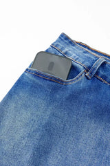 Ashleigh Blue Wrapped Crossed Waist Denim Mini Skirt - Femstylo