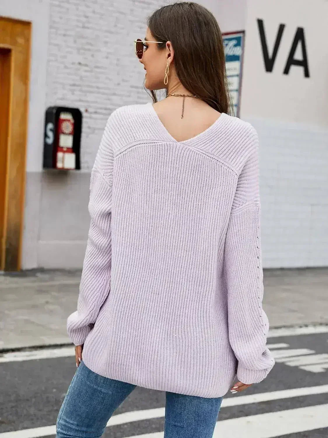 V-Neck Rib-Knit Top - Comfort Women's Shirt | Femstylo - Femstylo