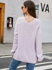 V-Neck Rib-Knit Top - Comfort Women's Shirt | Femstylo - Femstylo
