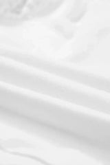 White Lace Patchwork Sleeve Drawstring Hoodie - Femstylo