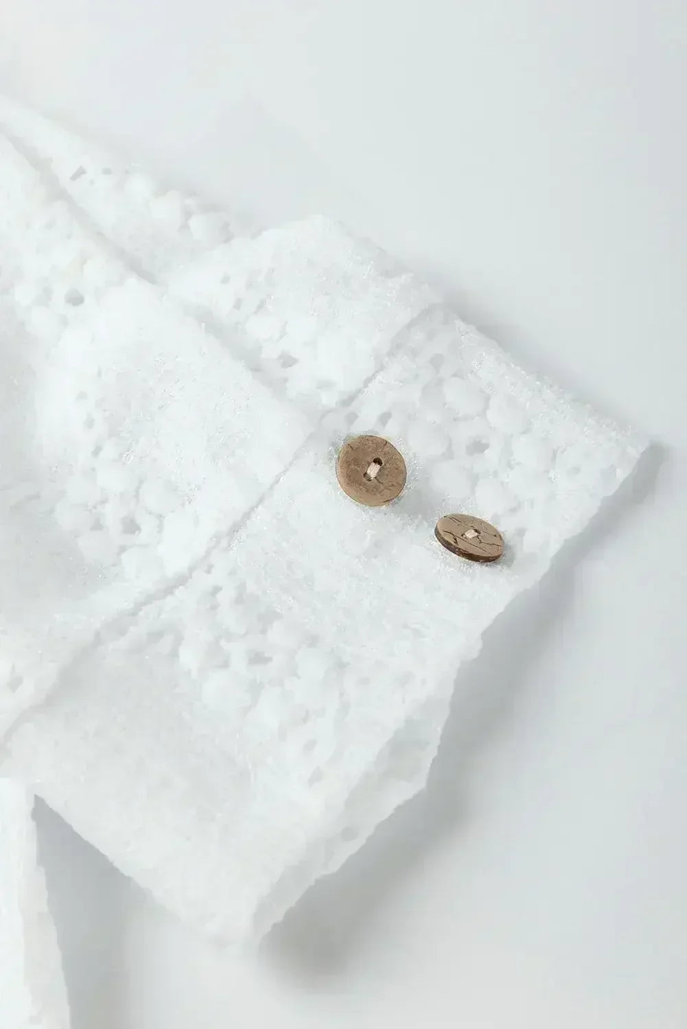 White Embroidered Floral Geometric Button Short Sleeve Top | Femstylo - Femstylo