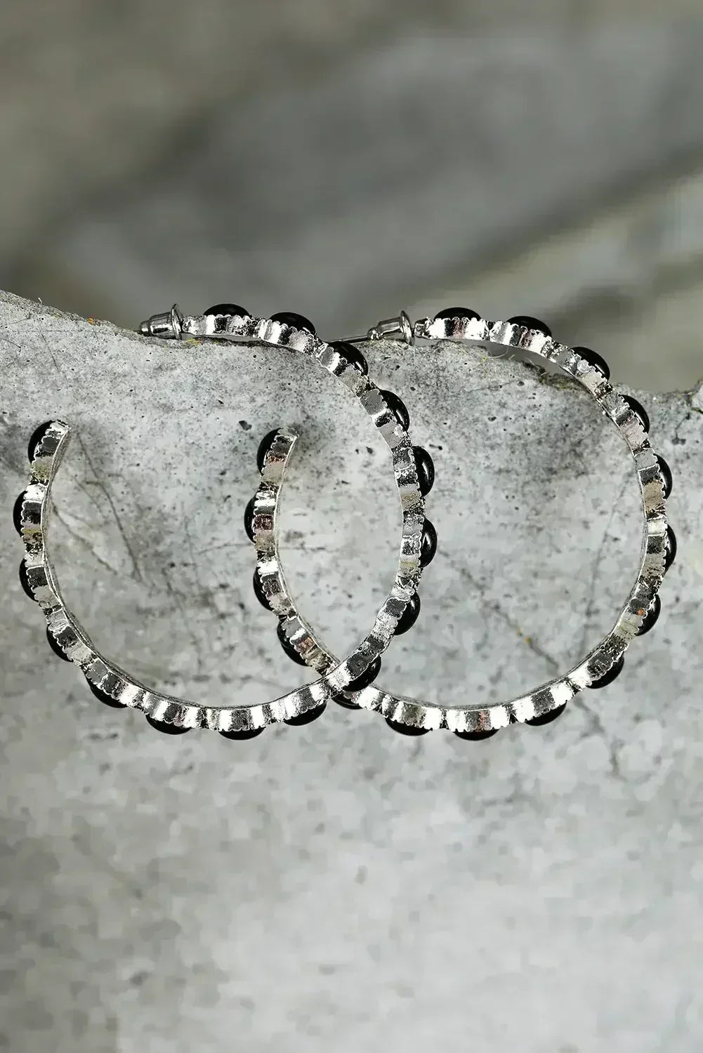 Bonbon Turquoise Big Circle C Shaped Earrings - Femstylo