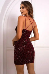 Sequin Double-Strap Bodycon Dress - Femstylo