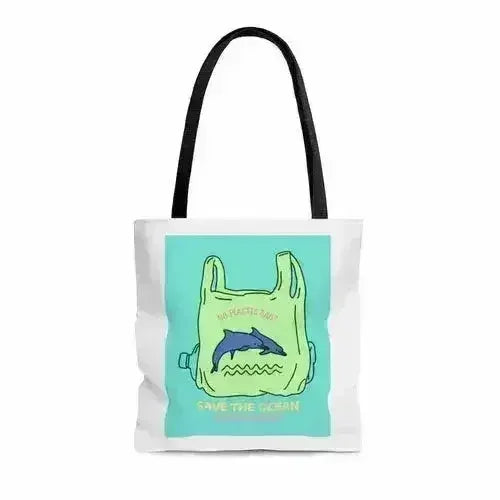Dolphin Tote Bag - Eco-Friendly Polyester Shopper 16" - Femstylo