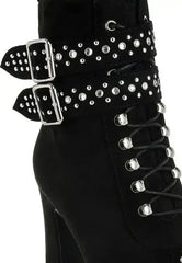 Punk Harness Boots - Studded High Heel Boots | Femstylo - Femstylo