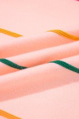 White Striped Half Sleeve Drop Shoulder Sweater - Femstylo