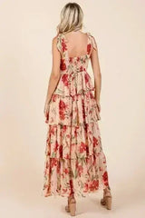 Mittoshop Layered Floral Sweetheart Neck Maxi Dress - Femstylo