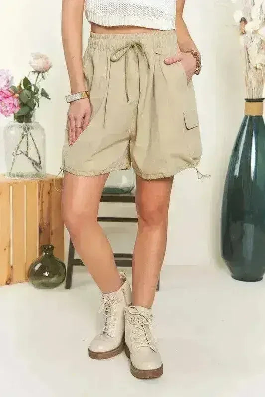 ADORA Drawstring Shorts with Pockets - Femstylo
