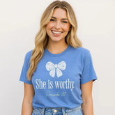 She is worthy Proverbs 31 T-shirt Inspirational Tee