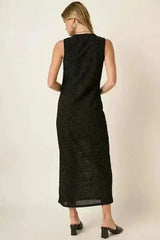 Mittoshop Side Slit Dress – Sleeveless Round Neck w/Slit - Femstylo