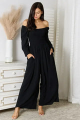 Double Take Square Neck Jumpsuit with Pockets - Femstylo