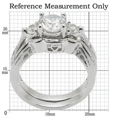 1W002 - Rhodium Brass Ring with AAA Grade CZ in Clear - Femstylo