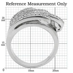 1W018 - Rhodium Brass Ring with AAA Grade CZ in Clear - Femstylo