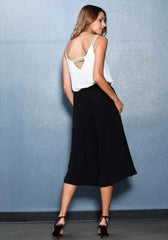 Embellished Chiffon Camisole Top In Cream - Femstylo