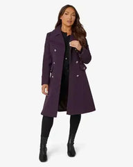 Wool Blend Double Breasted Midi Coat - Femstylo