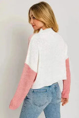 Color Block Oversize Sweater – Bold & Cozy Winter Knit - Femstylo