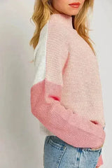 Color Block Oversize Sweater – Bold & Cozy Winter Knit - Femstylo