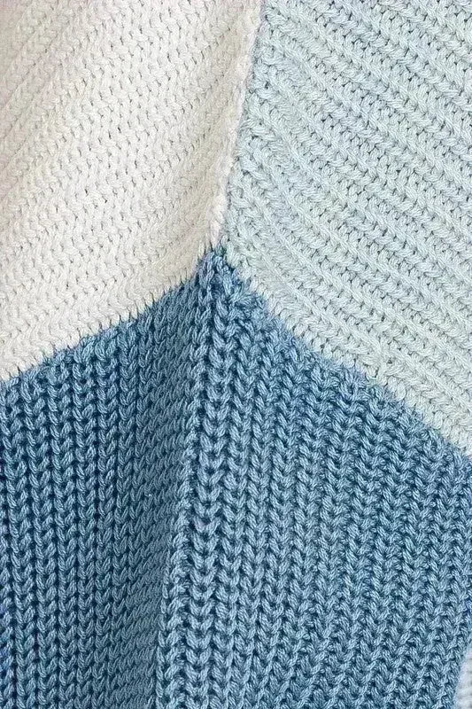 Color Block Oversize Sweater – Bold & Cozy Winter Knit - Femstylo