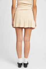 LOW WAIST PLEATED MINI SKIRT - Femstylo