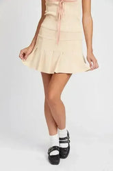 LOW WAIST PLEATED MINI SKIRT - Femstylo