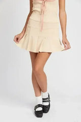 LOW WAIST PLEATED MINI SKIRT - Femstylo