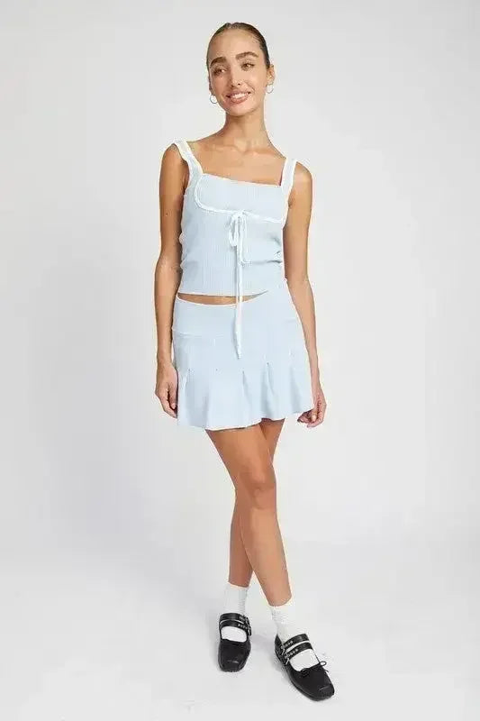 LOW WAIST PLEATED MINI SKIRT - Femstylo