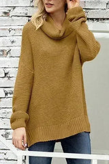 Fashion Khaki Cozy Long Sleeves Turtleneck Sweater - Femstylo