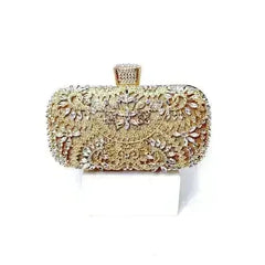 Floral Diamond Clutch Bag - Wedding & Party Minaudière | Femstylo - Femstylo