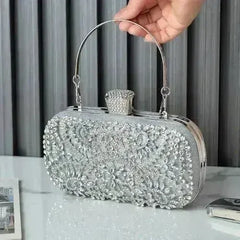 Floral Diamond Clutch Bag - Wedding & Party Minaudière | Femstylo - Femstylo