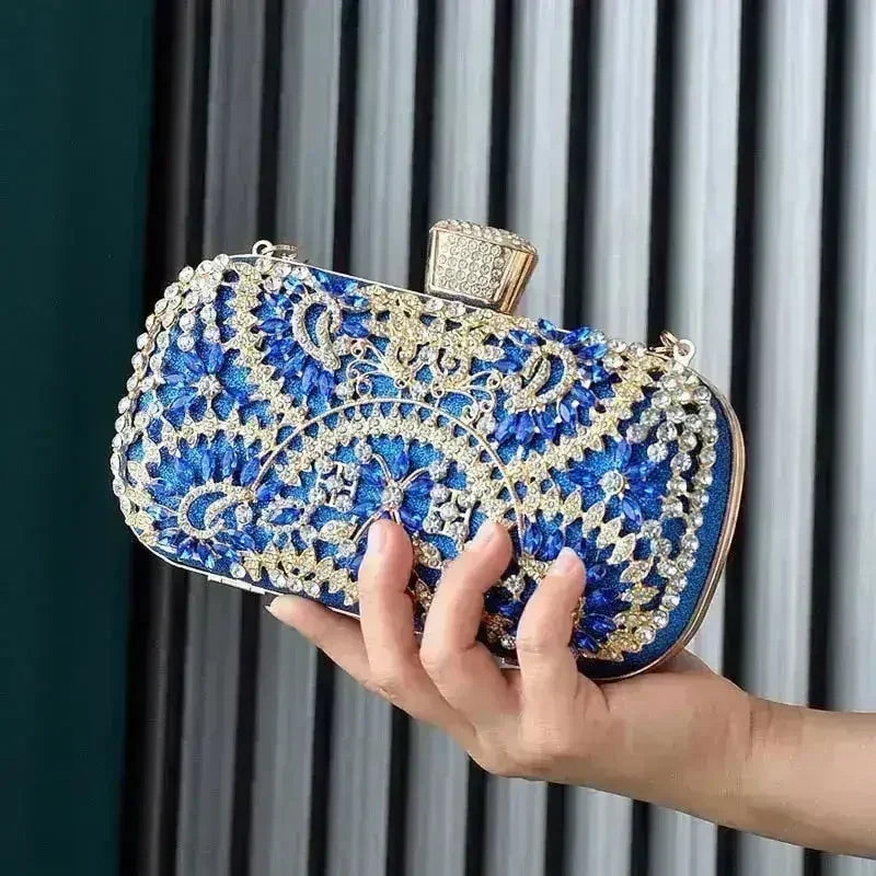 Floral Diamond Clutch Bag - Wedding & Party Minaudière | Femstylo - Femstylo