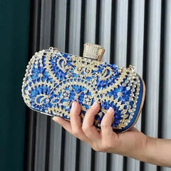 Floral Diamond Clutch Bag - Wedding & Party Minaudière | Femstylo - Femstylo