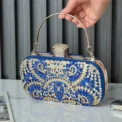 Floral Diamond Clutch Bag - Wedding & Party Minaudière | Femstylo - Femstylo