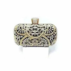 Floral Diamond Clutch Bag - Wedding & Party Minaudière | Femstylo - Femstylo