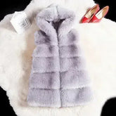 2022 Winter Sleeveless Artificial Fox Fur Coat Gilet Faux Fur Jacket - Femstylo