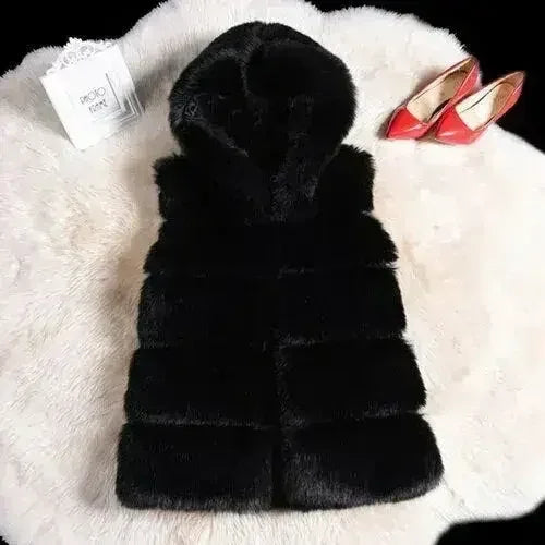 2022 Winter Sleeveless Artificial Fox Fur Coat Gilet Faux Fur Jacket - Femstylo