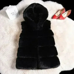 2022 Winter Sleeveless Artificial Fox Fur Coat Gilet Faux Fur Jacket - Femstylo