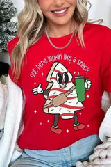Christmas Cookie Graphic T-Shirt - "Lookin' Like a Snack" | Femstylo - Femstylo