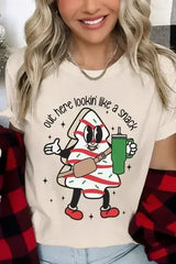 Christmas Cookie Graphic T-Shirt - "Lookin' Like a Snack" | Femstylo - Femstylo