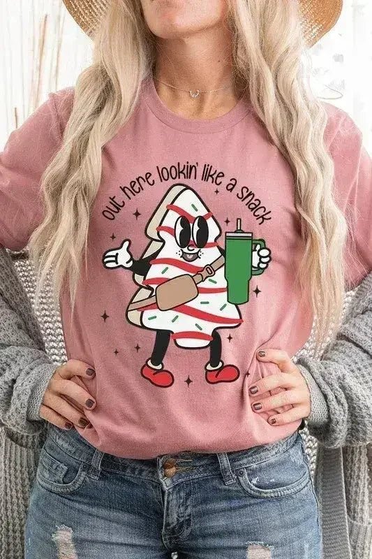 Christmas Cookie Graphic T-Shirt - "Lookin' Like a Snack" | Femstylo - Femstylo