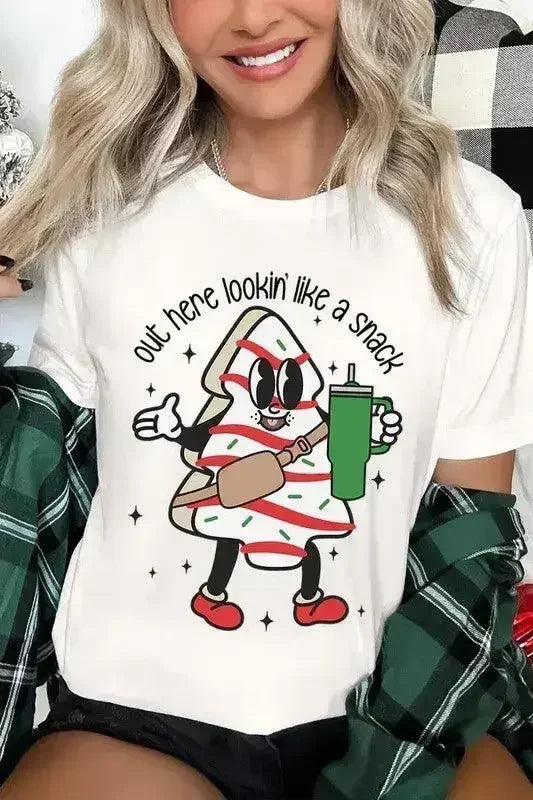 Christmas Cookie Graphic T-Shirt - "Lookin' Like a Snack" | Femstylo - Femstylo