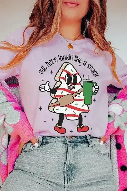 Christmas Cookie Graphic T-Shirt - "Lookin' Like a Snack" | Femstylo - Femstylo