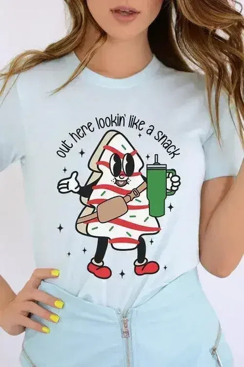 Christmas Cookie Graphic T-Shirt - "Lookin' Like a Snack" | Femstylo - Femstylo