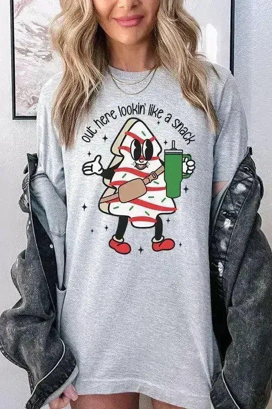 Christmas Cookie Graphic T-Shirt - "Lookin' Like a Snack" | Femstylo - Femstylo
