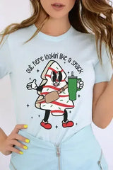 Christmas Cookie Graphic T-Shirt - "Lookin' Like a Snack" | Femstylo - Femstylo