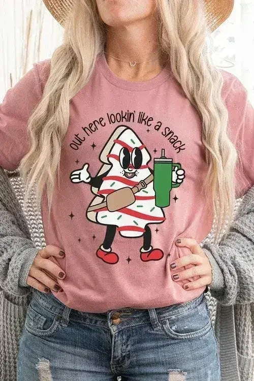 Christmas Cookie Graphic T-Shirt - "Lookin' Like a Snack" | Femstylo - Femstylo