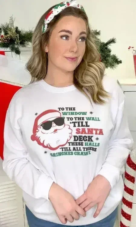 Till Santa Deck's The Halls Graphic Sweatshirt - Femstylo