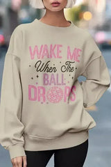 New Year Saying Graphic Fleece Sweatshirt - Femstylo