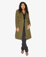 Waterfall Lapel Double Breasted Duster Coat - Femstylo
