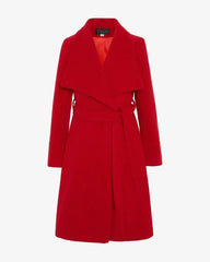 Waterfall Lapel Double Breasted Duster Coat - Femstylo